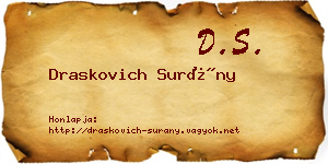 Draskovich Surány névjegykártya